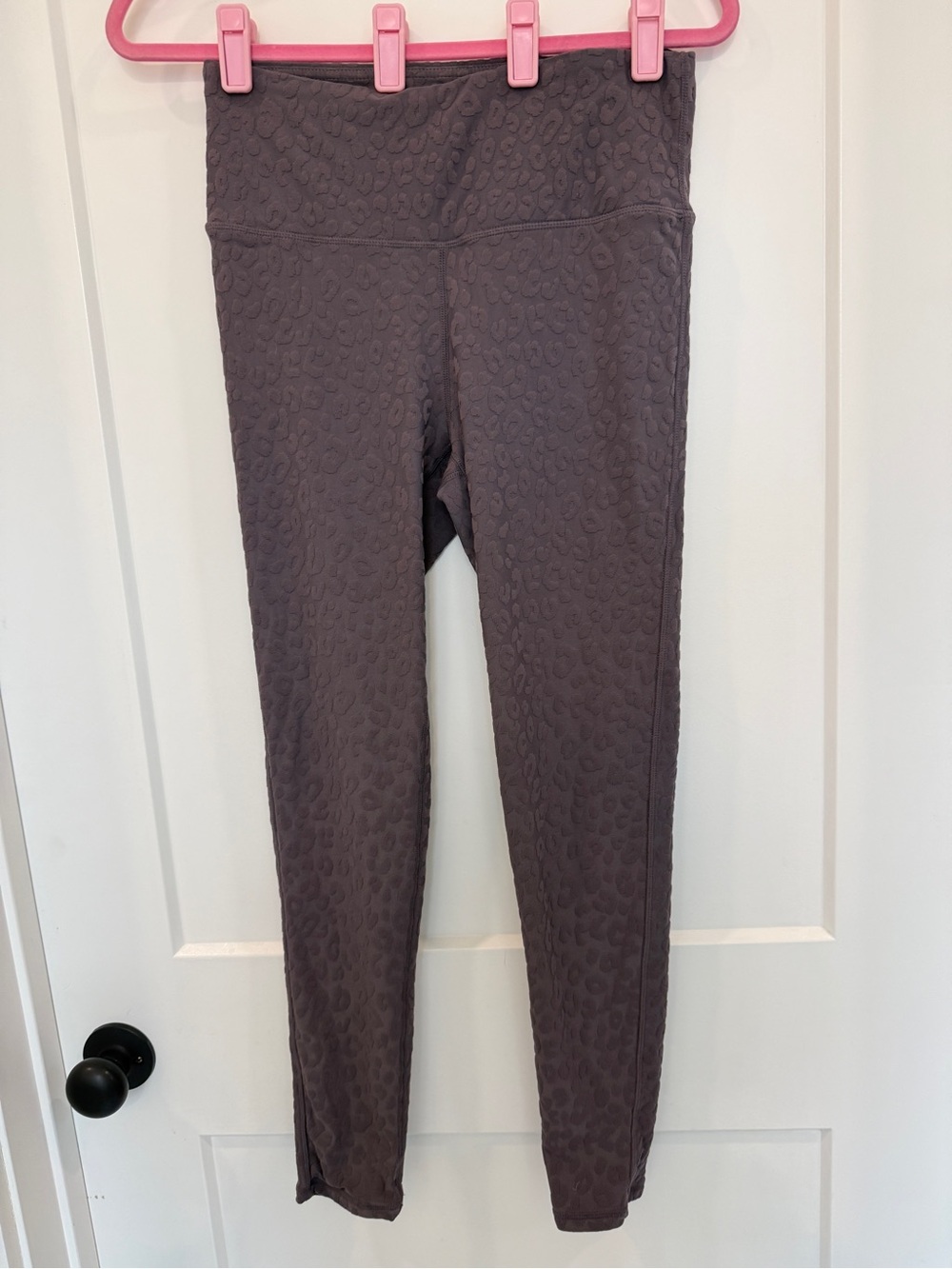 Mono B Lavender Textured High-Waist Leggings